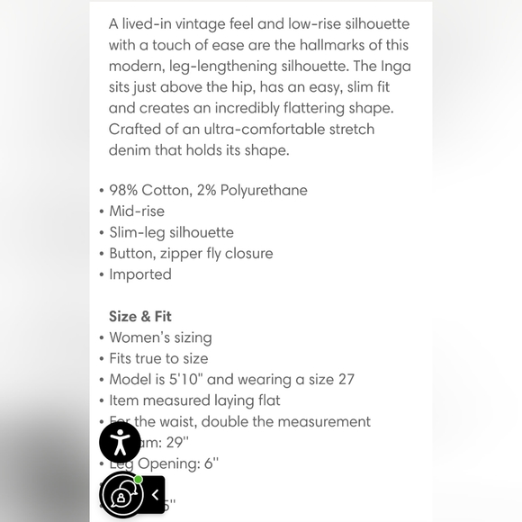 🌟HOST PICK ⭐💥NWT CITIZENS OF HUMANITY INGA JEANS - Picture 6 of 13